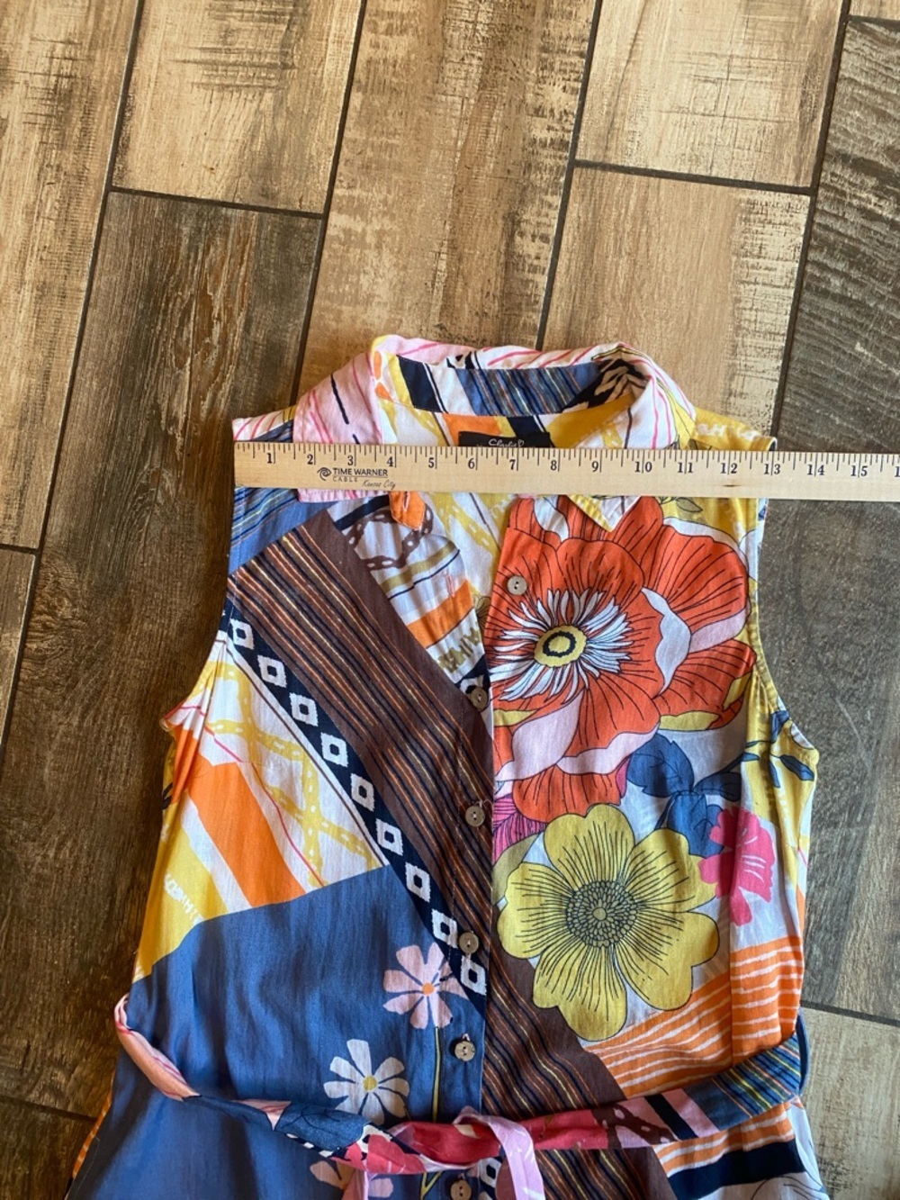 Charlie B Multicolor Floral & Geometric Sleeveless Midi Dress - Picture 7 of 13